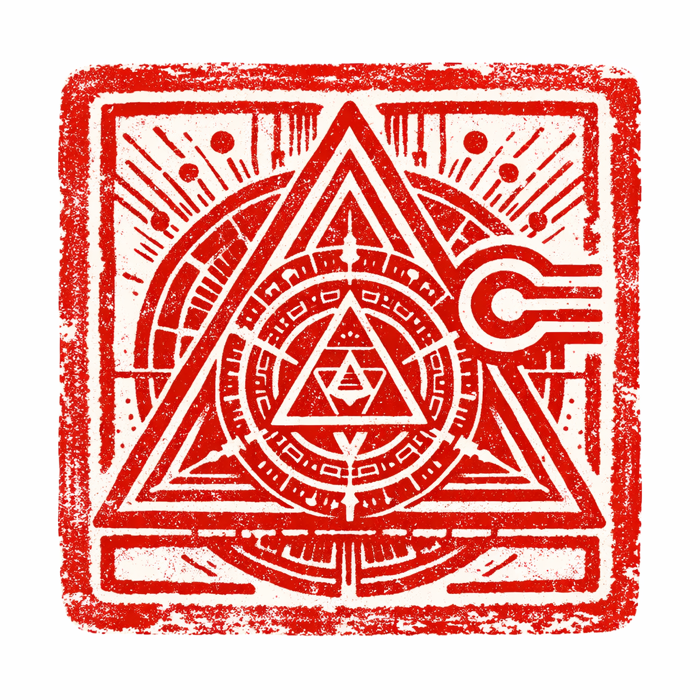 K0RE red sacred geometry seal